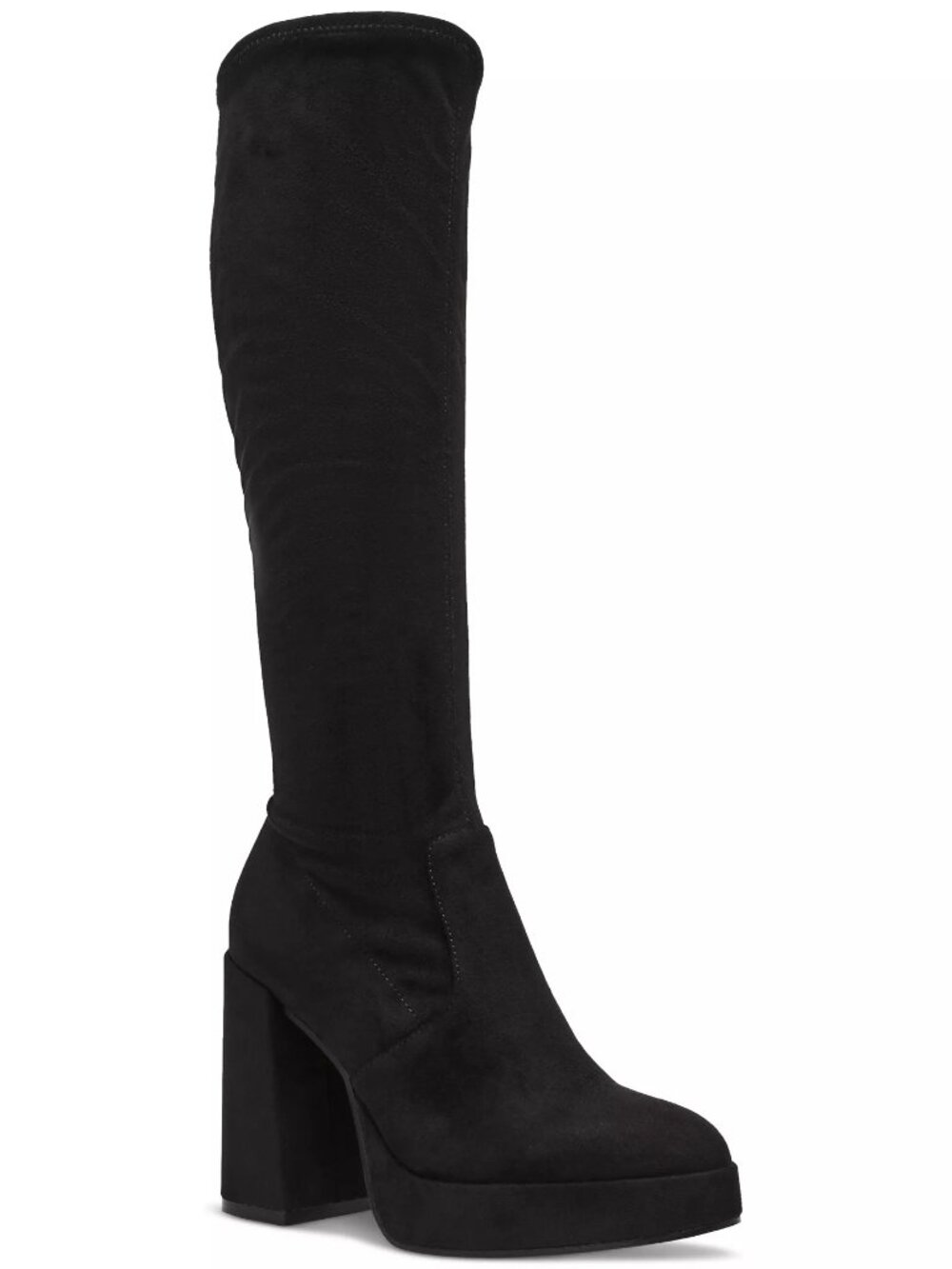 Steve Madden Platform Knee-High Stretch Boots - black